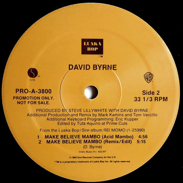 David Byrne : Make Believe Mambo (12", Promo)