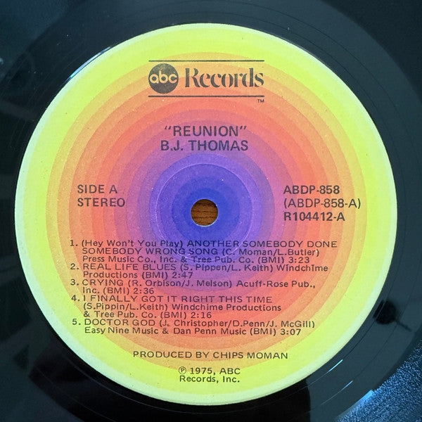 B. J. Thomas* : Reunion (LP, Album, Club, RCA)