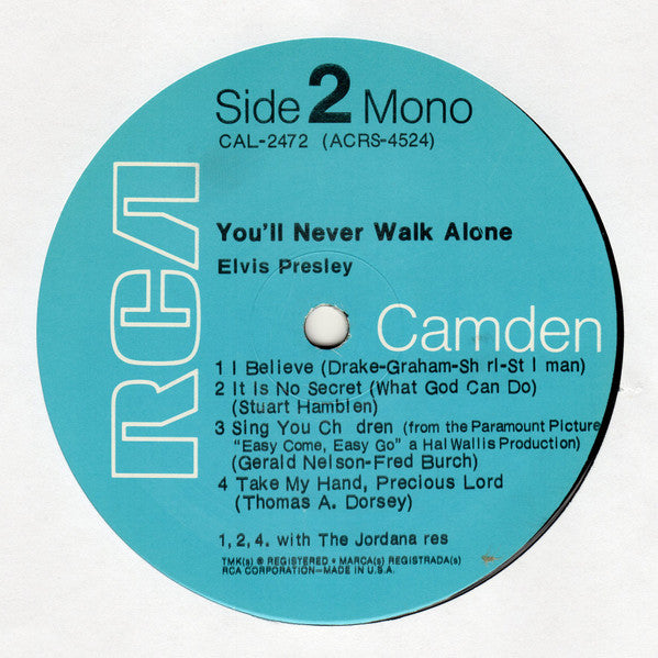 Elvis* : You'll Never Walk Alone (LP, Album, Comp, Mono, Ind)