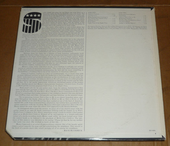 Mance Lipscomb : Trouble In Mind (LP, Album, RE)