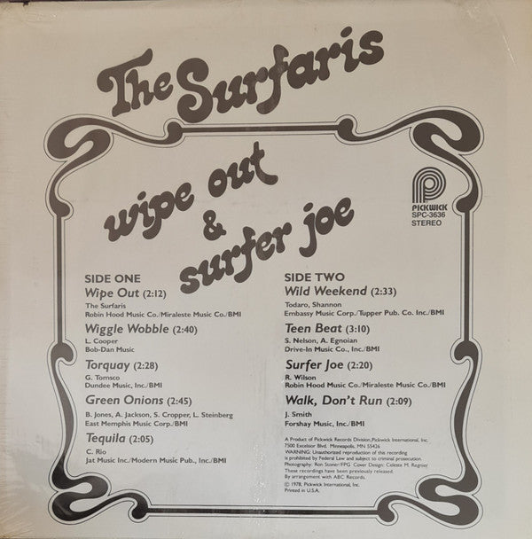 The Surfaris : Wipe Out & Surfer Joe (LP, Album, RE)
