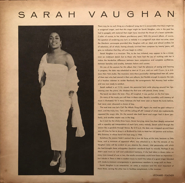 Sarah Vaughan With Hal Mooney And His Orchestra : Sarah Vaughan Sings George Gershwin (2xLP, Album, Mono, Gat)