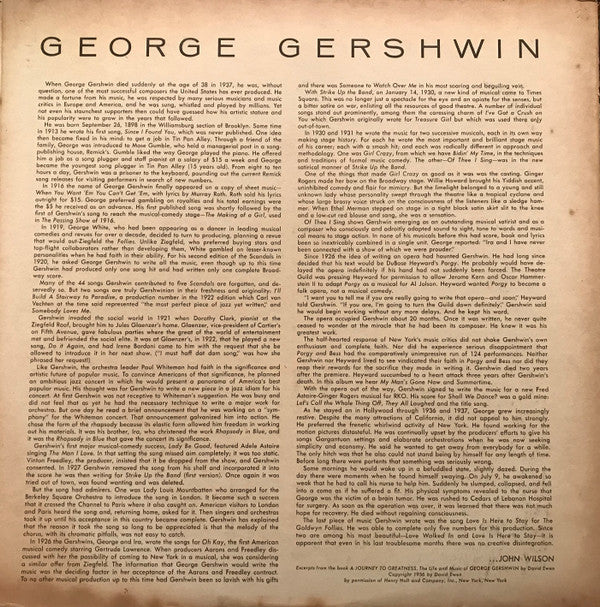 Sarah Vaughan With Hal Mooney And His Orchestra : Sarah Vaughan Sings George Gershwin (2xLP, Album, Mono, Gat)