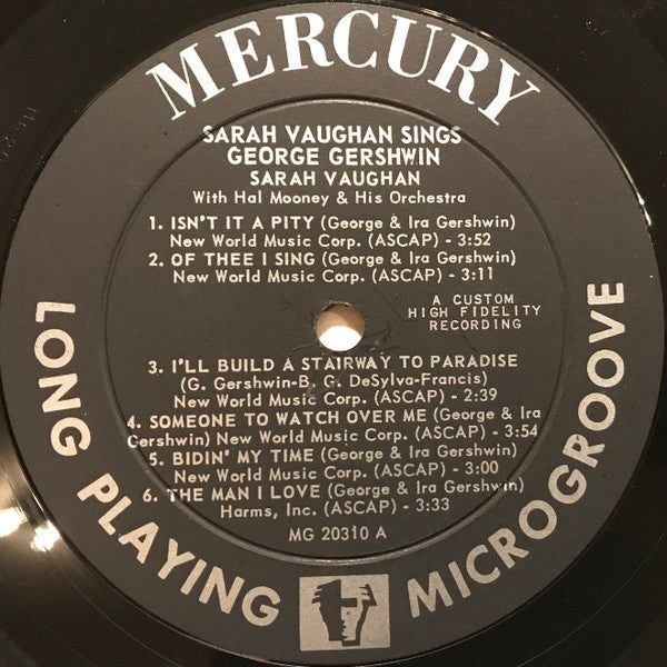 Sarah Vaughan With Hal Mooney And His Orchestra : Sarah Vaughan Sings George Gershwin (2xLP, Album, Mono, Gat)