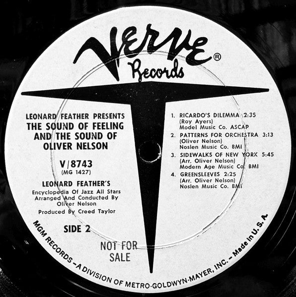 Oliver Nelson, The Sound Of Feeling : Leonard Feather Presents The Sound Of Feeling And The Sound Of Oliver Nelson (LP, Album, Mono, Promo, Wad)