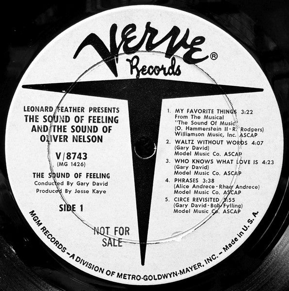 Oliver Nelson, The Sound Of Feeling : Leonard Feather Presents The Sound Of Feeling And The Sound Of Oliver Nelson (LP, Album, Mono, Promo, Wad)