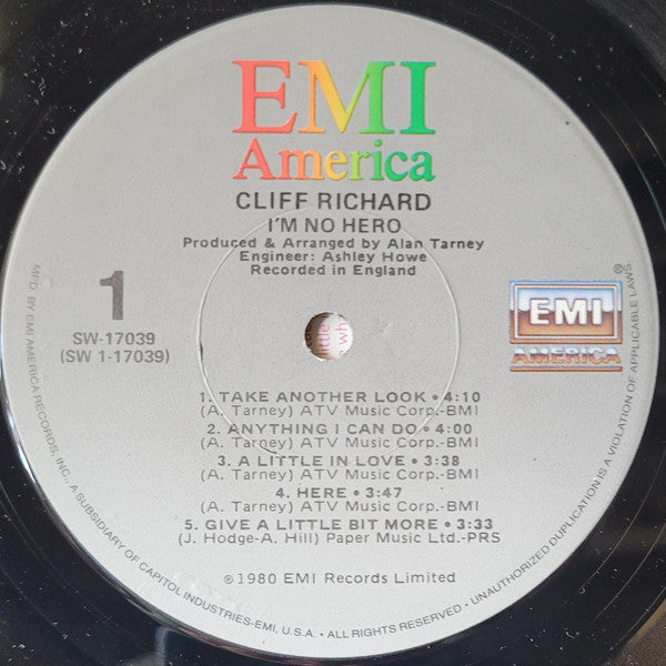 Cliff Richard : I'm No Hero (LP, Album)