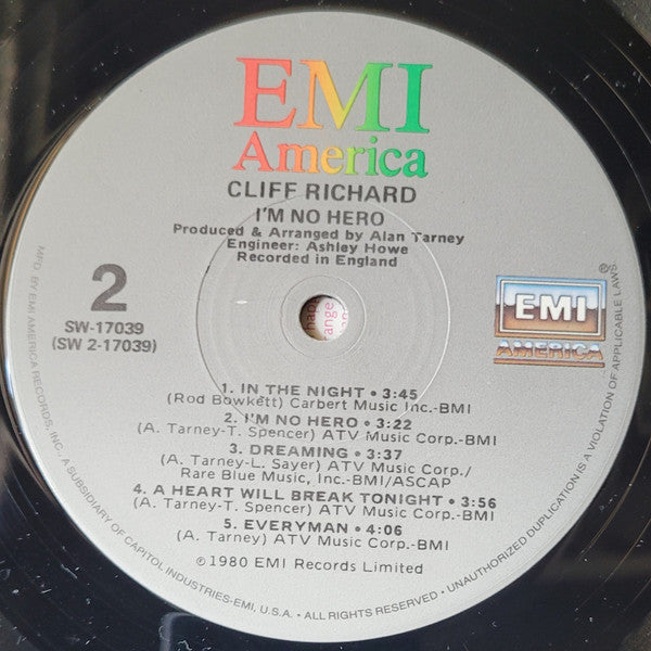 Cliff Richard : I'm No Hero (LP, Album)