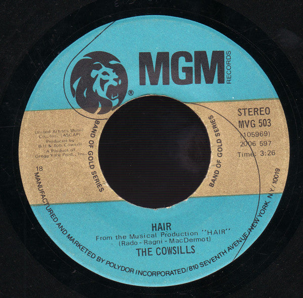 The Cowsills : Hair / The Rain, The Park & Other Things (7")