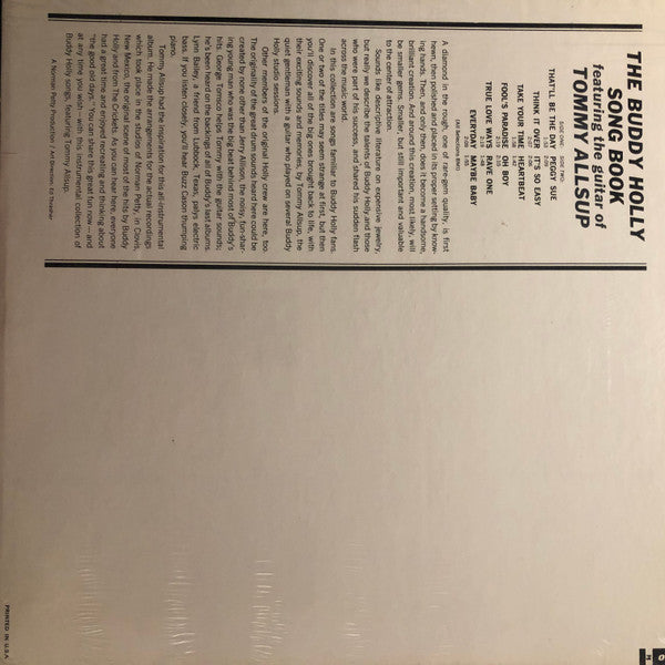 Tommy Allsup : The Buddy Holly Songbook (LP, Album, Mono)