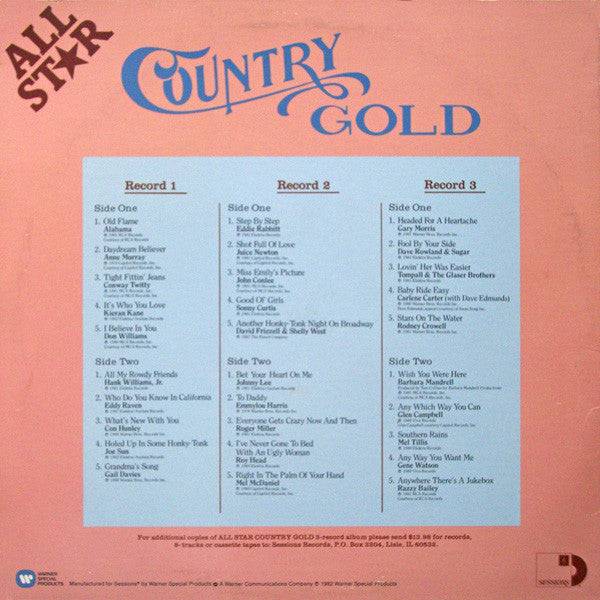 Various : All Star Country Gold (3xLP, Comp)