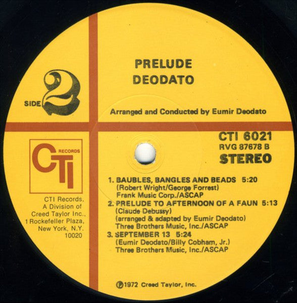 Deodato* : Prelude (LP, Album, Gat)