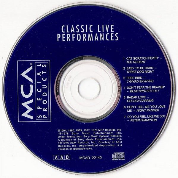 Various : Classic Live Performances Volume 1 (CD, Comp)