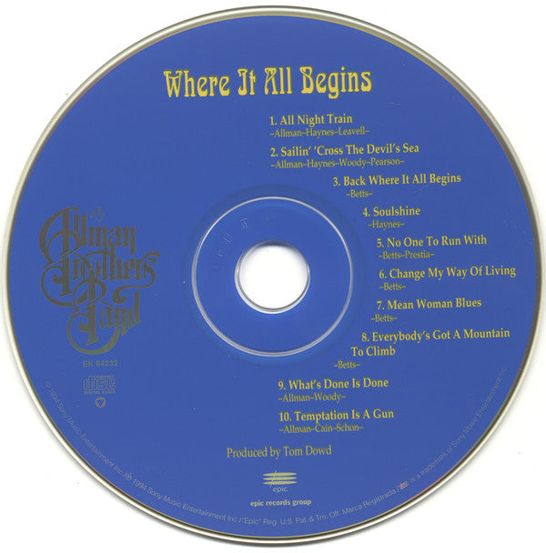 The Allman Brothers Band : Where It All Begins (CD, Album)