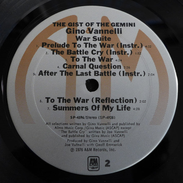 Gino Vannelli : The Gist Of The Gemini (LP, Album, Gat)
