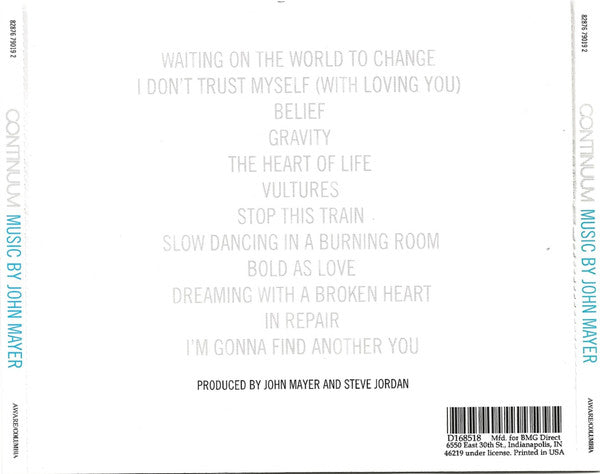 John Mayer : Continuum (CD, Album, Club, BMG)
