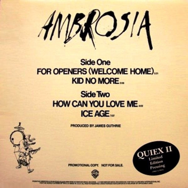 Ambrosia (2) : For Openers (Welcome Home) (12", EP, Promo)