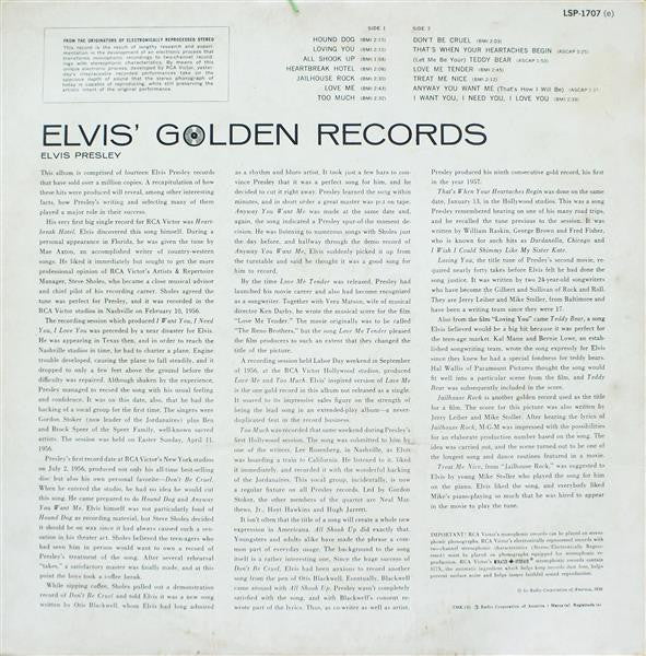 Elvis Presley : Elvis' Golden Records (LP, Comp, Ind)