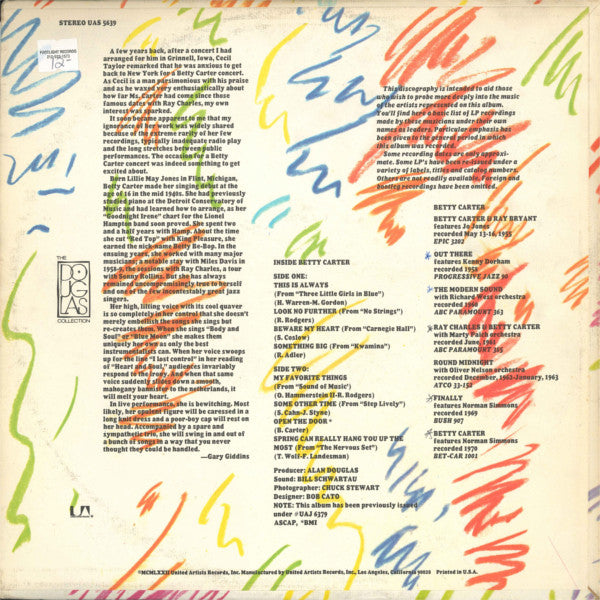 Betty Carter : Inside Betty Carter (LP, Album, RE)