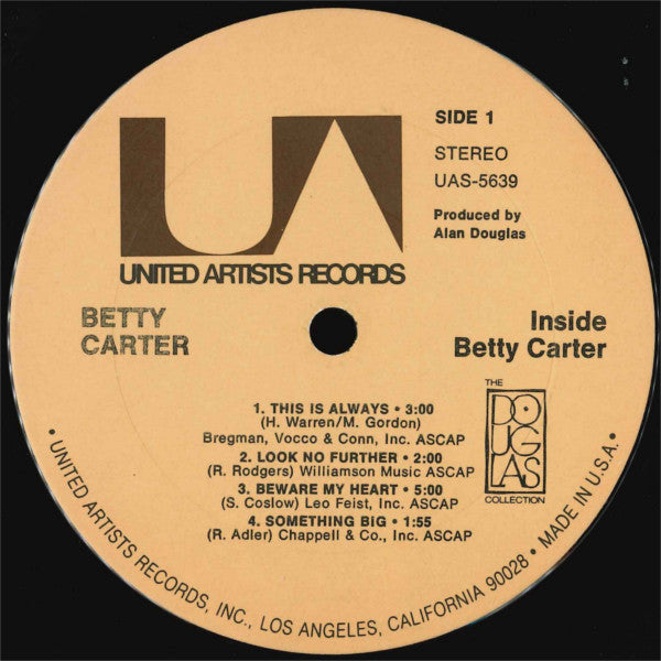 Betty Carter : Inside Betty Carter (LP, Album, RE)