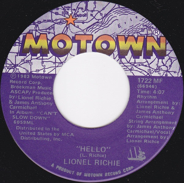 Lionel Richie : Hello (7", Single)