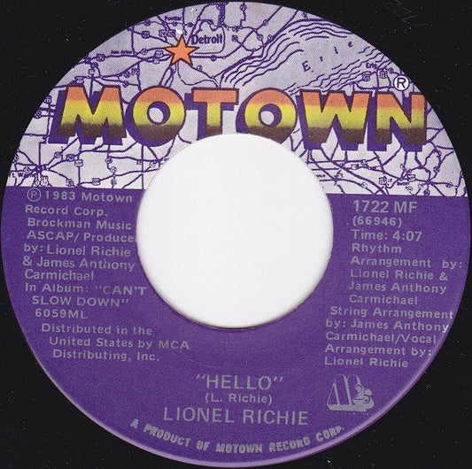 Lionel Richie : Hello (7", Single)