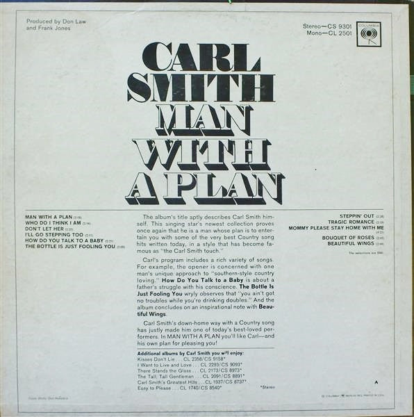 Carl Smith (3) : Man With A Plan (LP)