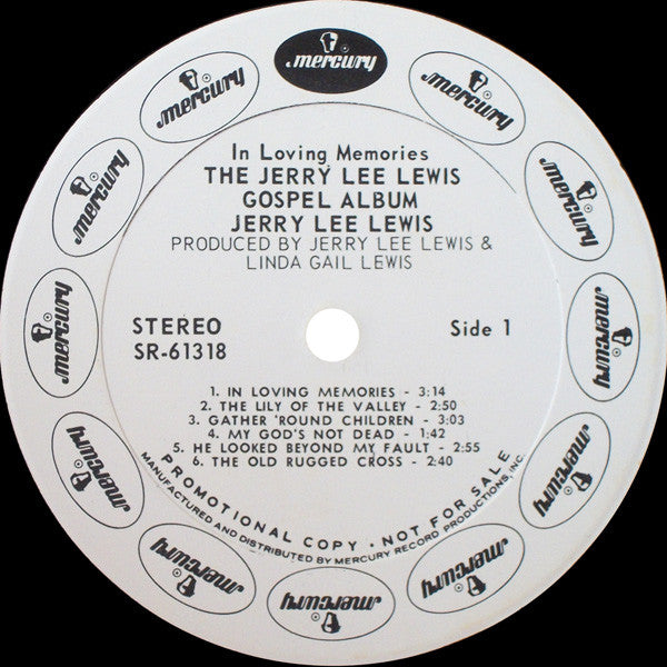 Jerry Lee Lewis : In Loving Memories (The Jerry Lee Lewis Gospel Album) (LP, Album, Promo)