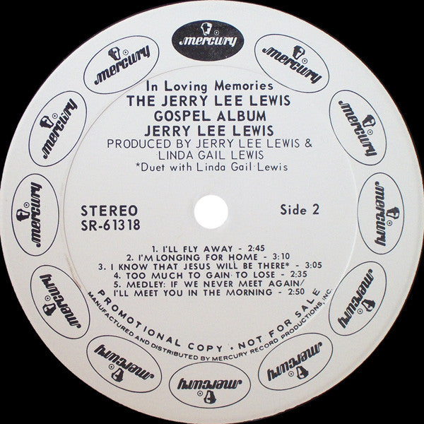 Jerry Lee Lewis : In Loving Memories (The Jerry Lee Lewis Gospel Album) (LP, Album, Promo)