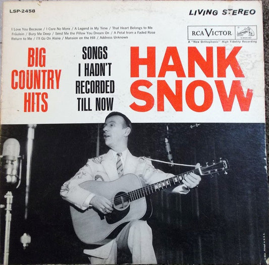 Hank Snow : Big Country Hits: Songs I Hadn't Recorded Till Now (LP, Album)