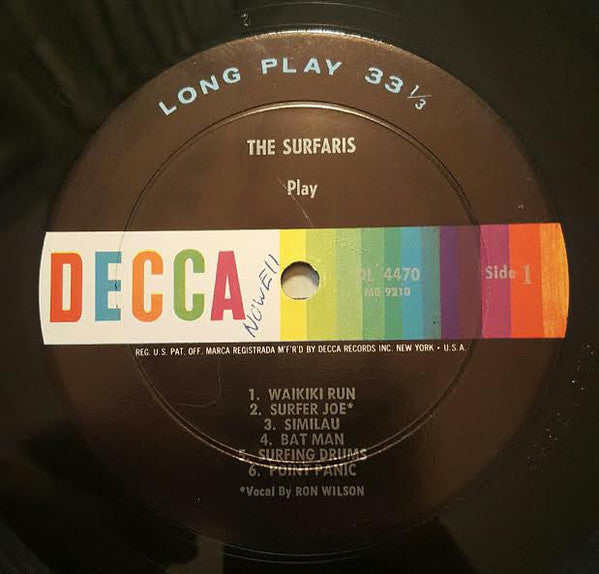 The Surfaris : Play (LP, Album, Mono)