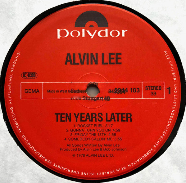 Alvin Lee & Ten Years Later : Rocket Fuel (LP, Album)