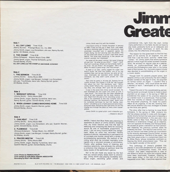 Jimmy Smith : Jimmy Smith's Greatest Hits! (2xLP, Comp, Gat)