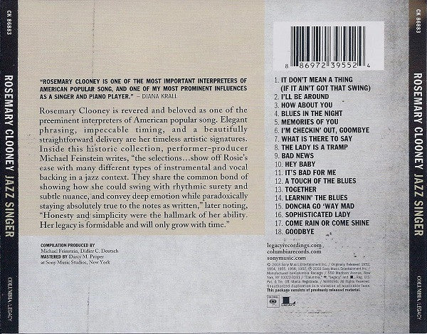 Rosemary Clooney : Jazz Singer (CD, Comp)
