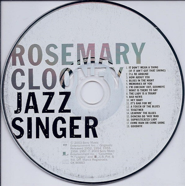 Rosemary Clooney : Jazz Singer (CD, Comp)
