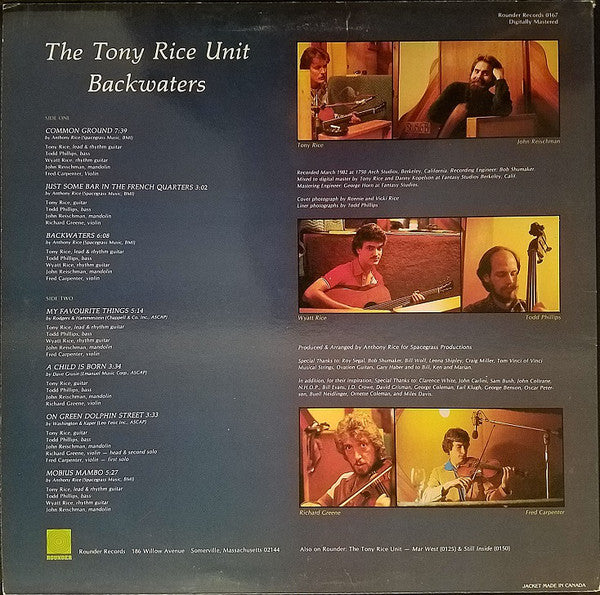 The Tony Rice Unit : Backwaters (LP, Album)