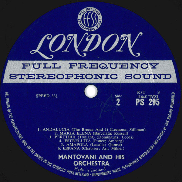 Mantovani And His Orchestra : Latin Rendezvous (LP)