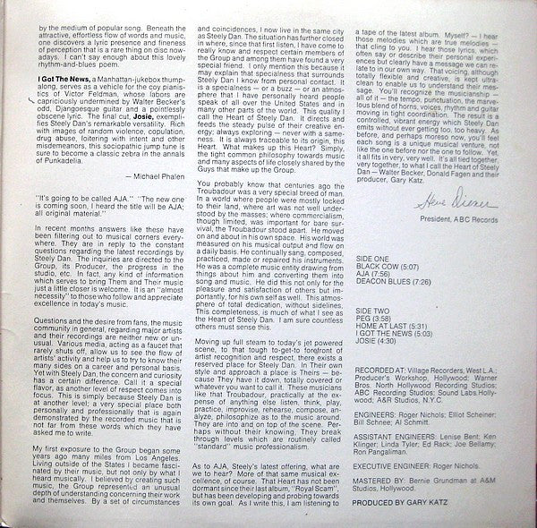Steely Dan : Aja (LP, Album, RE, RP, Ter)
