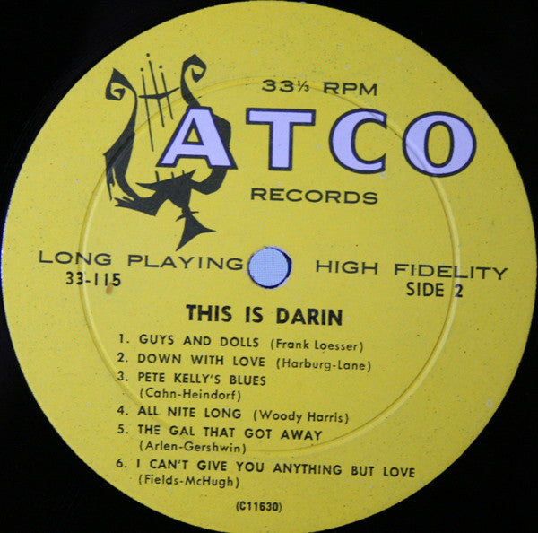 Bobby Darin : This Is Darin (LP, Album, Mono)