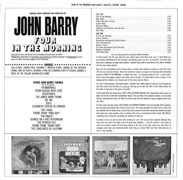 John Barry : Four In The Morning (LP, Album, Mono)