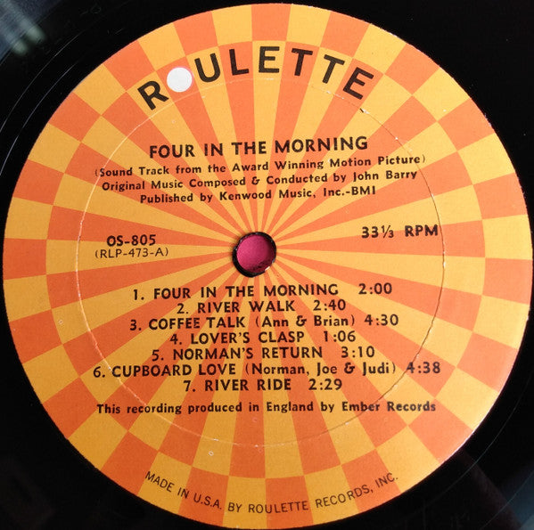 John Barry : Four In The Morning (LP, Album, Mono)