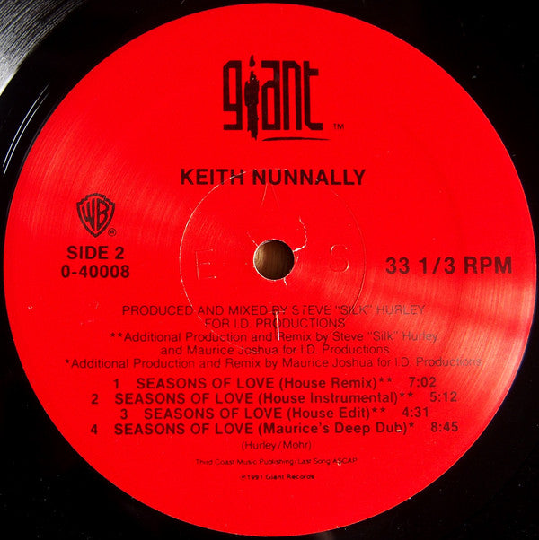 Keith Nunnally : Seasons Of Love (12", Maxi)