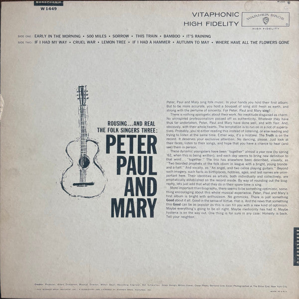 Peter, Paul And Mary* : Peter, Paul And Mary (LP, Album, Mono)