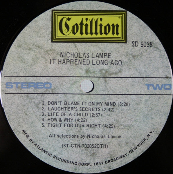 Nicholas Lampe : It Happened Long Ago (LP, Album)