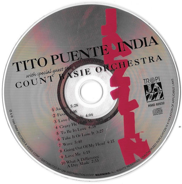 Tito Puente • India With Special Guest The Count Basie Orchestra* : Jazzin' (CD, Album)