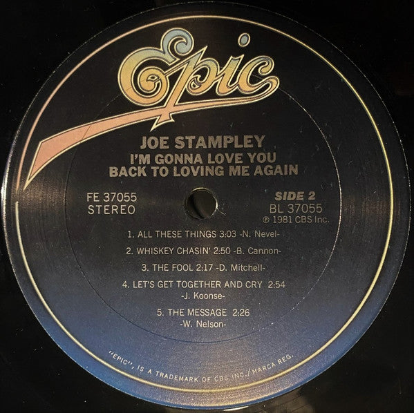Joe Stampley : I'm Gonna Love You Back To Loving Me Again (LP, Album, Ter)