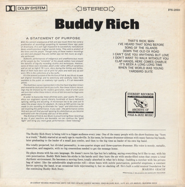 Buddy Rich : Buddy Rich (LP, Comp)
