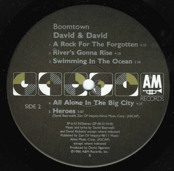David + David : Boomtown (LP, Album, Ind)