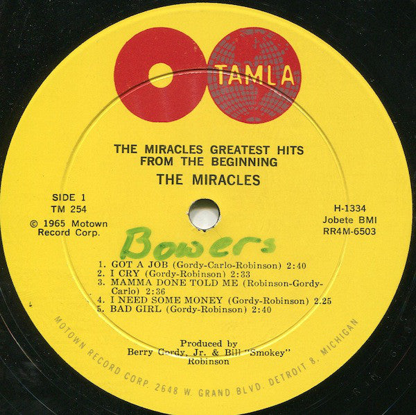 The Miracles : Greatest Hits From The Beginning (2xLP, Comp, Mono)