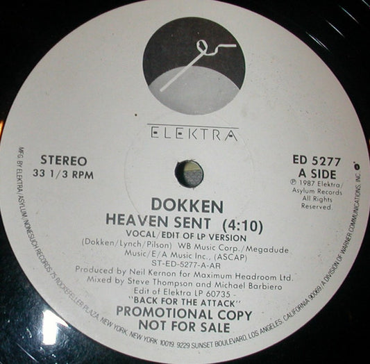Dokken : Heaven Sent (12", Promo, AR )